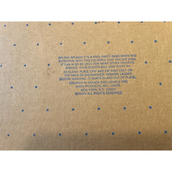 Avon Take A Dip Chip & Dip Dish Summer Swimming Pool Party Vintage New in Box - Picture 2 of 4